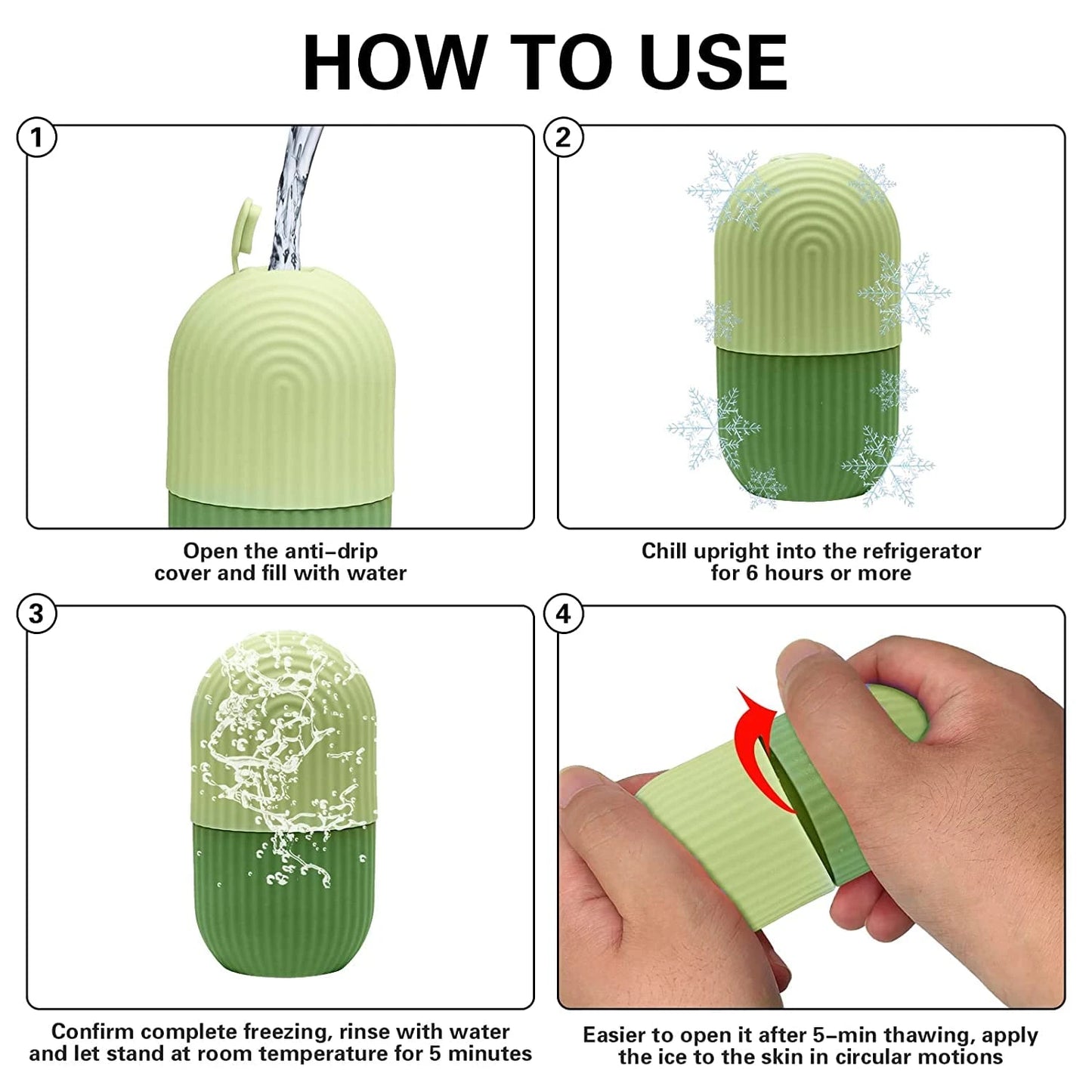Ice Roller for Face – Reusable Skin Cooling & De-Puffing Tool