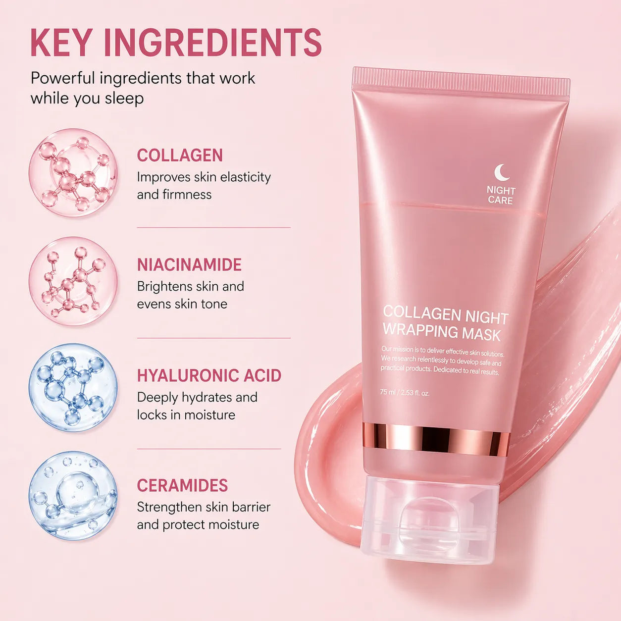 Collagen Night Wrapping Mask – Overnight Hydration & Glow Treatment (75ml)