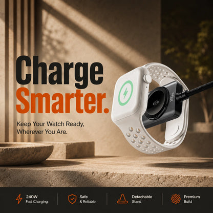 Sora Nest DuoCharge | 100W 2-in-1 USB-C & Apple Watch Charging Cable