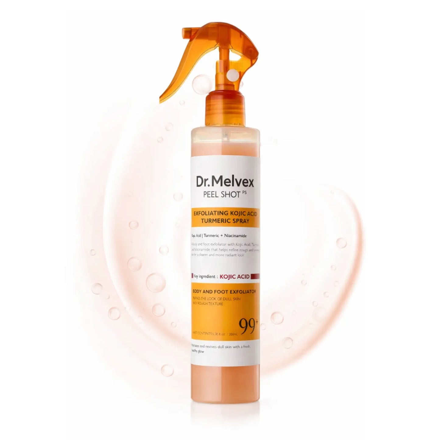 Dr. Melvex Peel Shot Body Spray – Kojic Acid + Turmeric