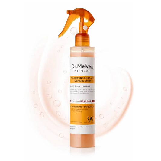 Dr. Melvex Peel Shot Body Spray – Kojic Acid + Turmeric