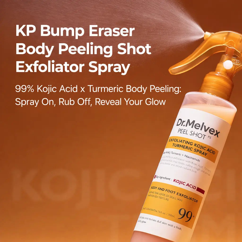 Dr. Melvex Peel Shot Body Spray – Kojic Acid + Turmeric
